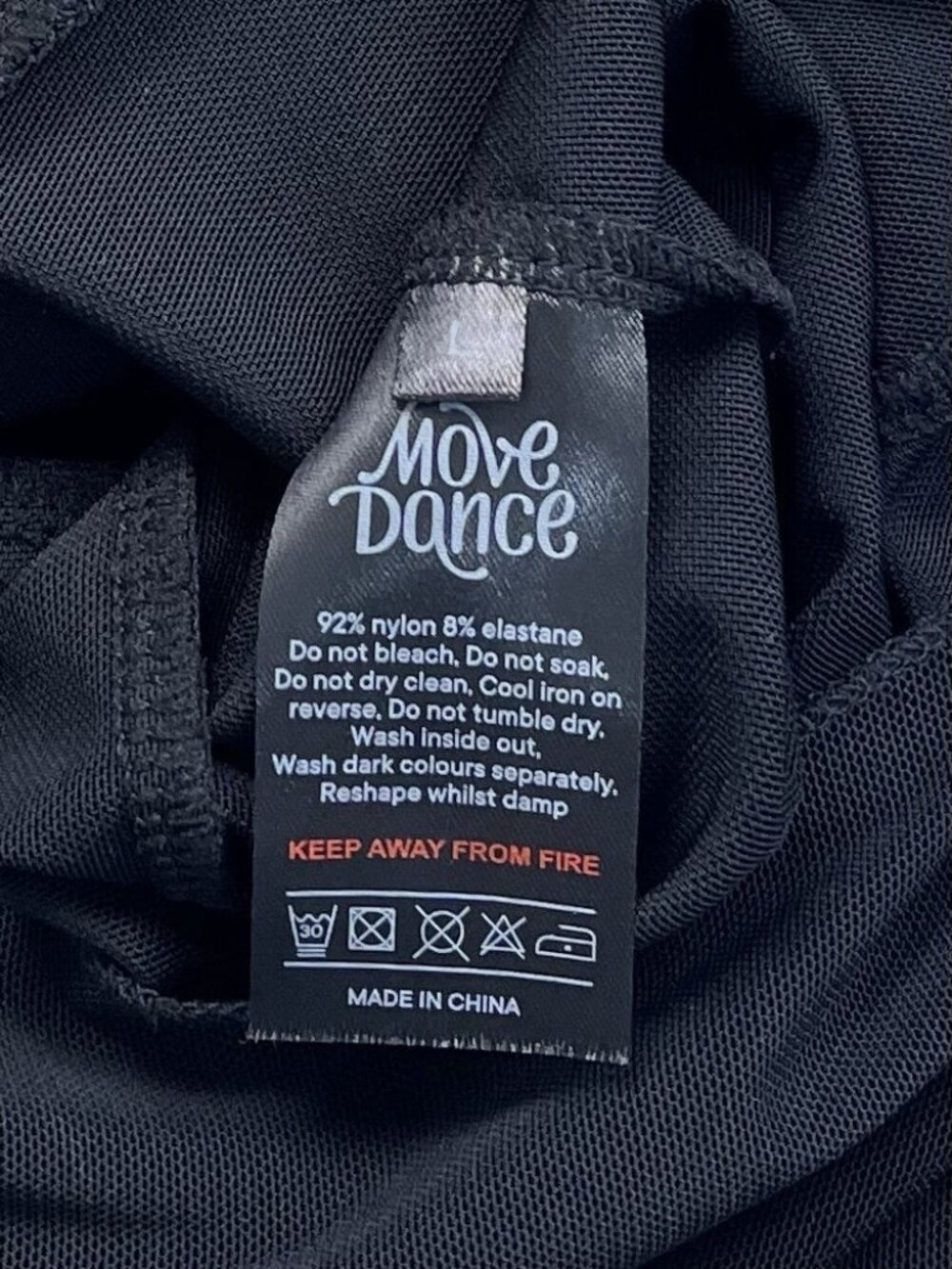 MOVE DANCE Womens LARGE Black Dione Long Sleeve Lyrical Dress Costume EUC - Picture 8 of 10